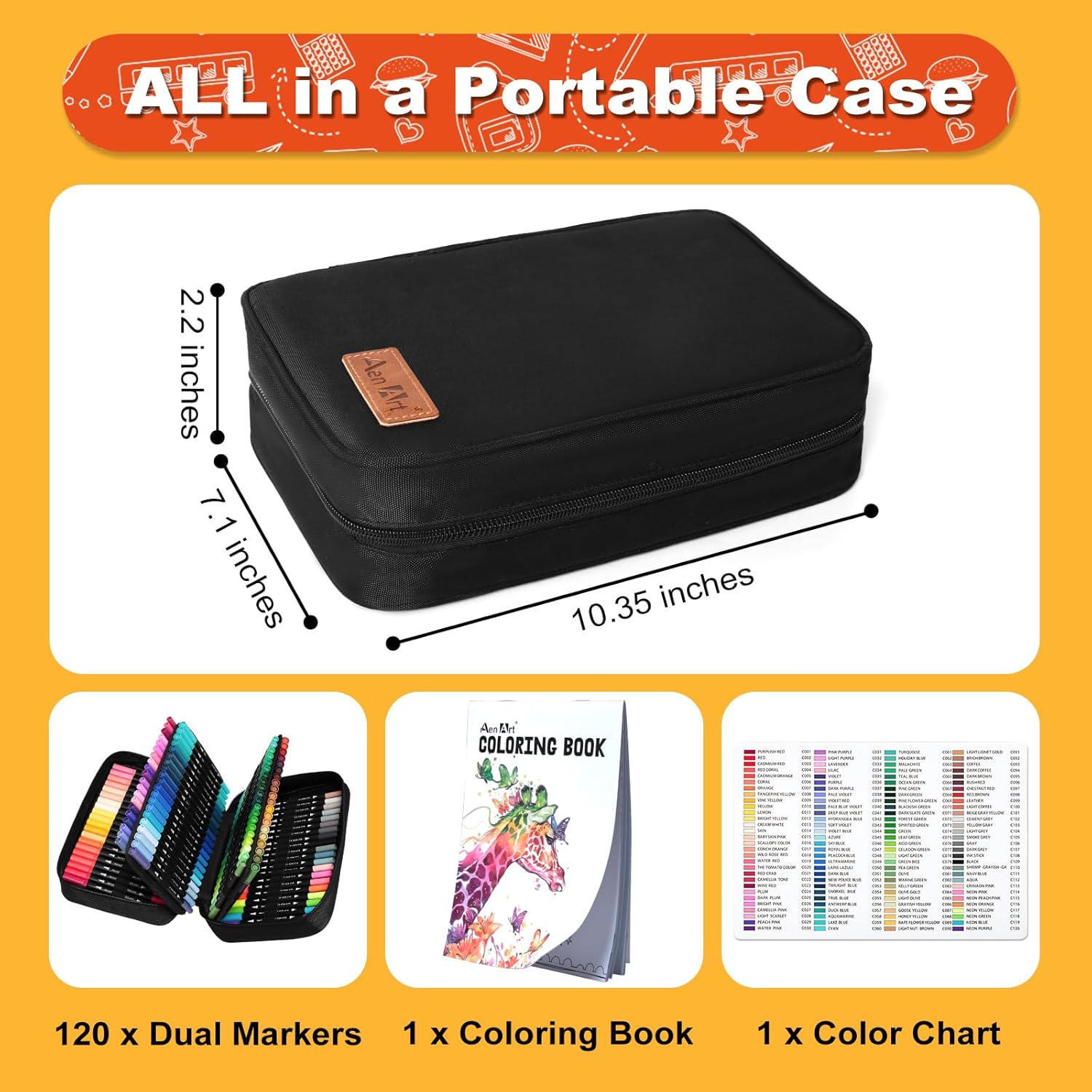 AenArt 120 Dual Tip Marker Set - Hình 3