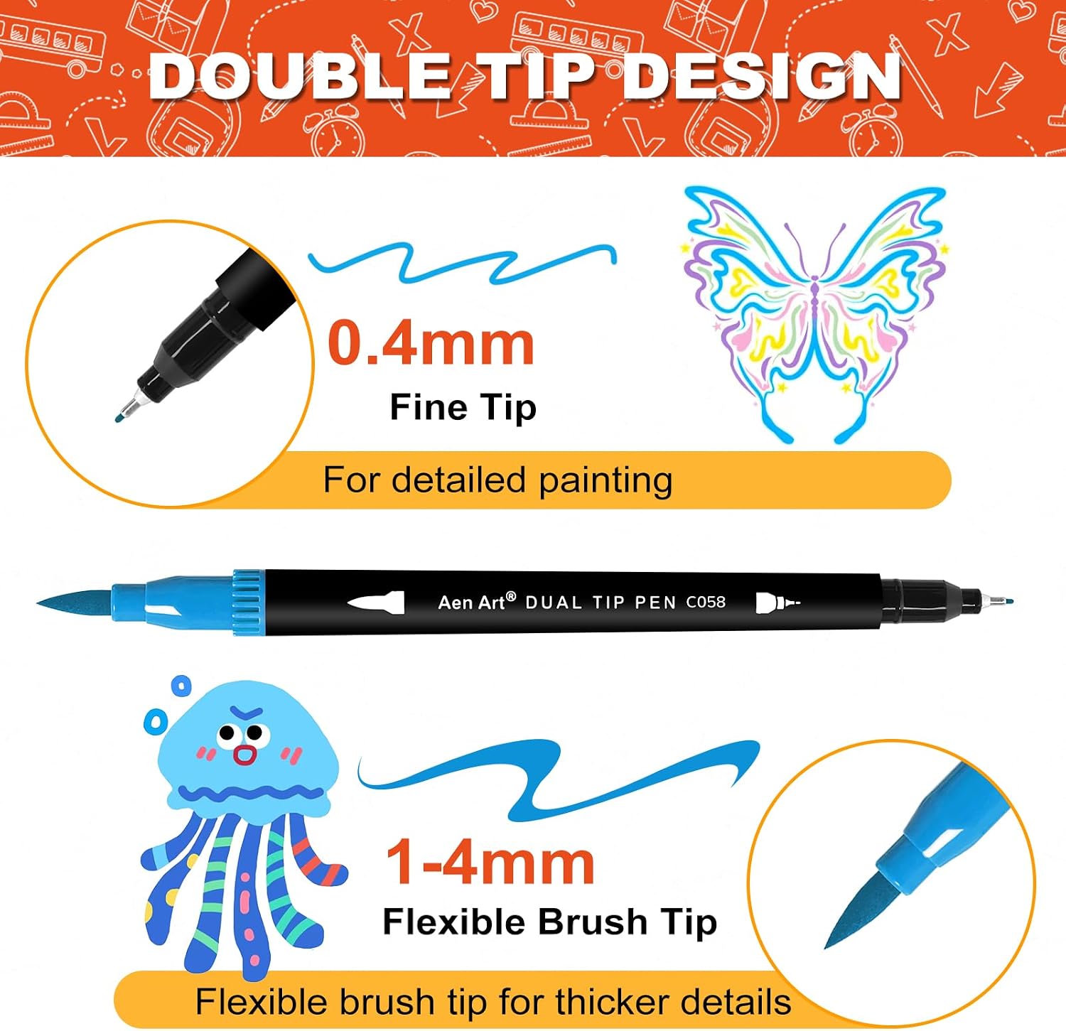 AenArt 120 Dual Tip Marker Set - Hình 5