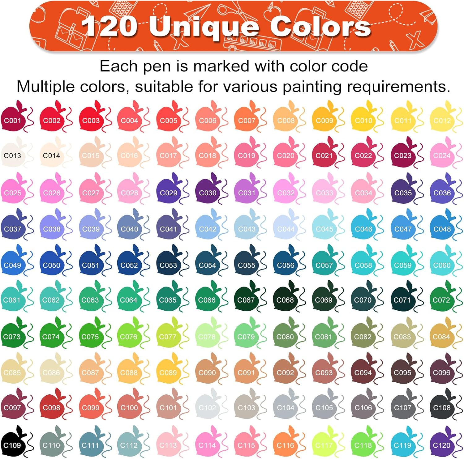 AenArt 120 Dual Tip Marker Set - Hình 4