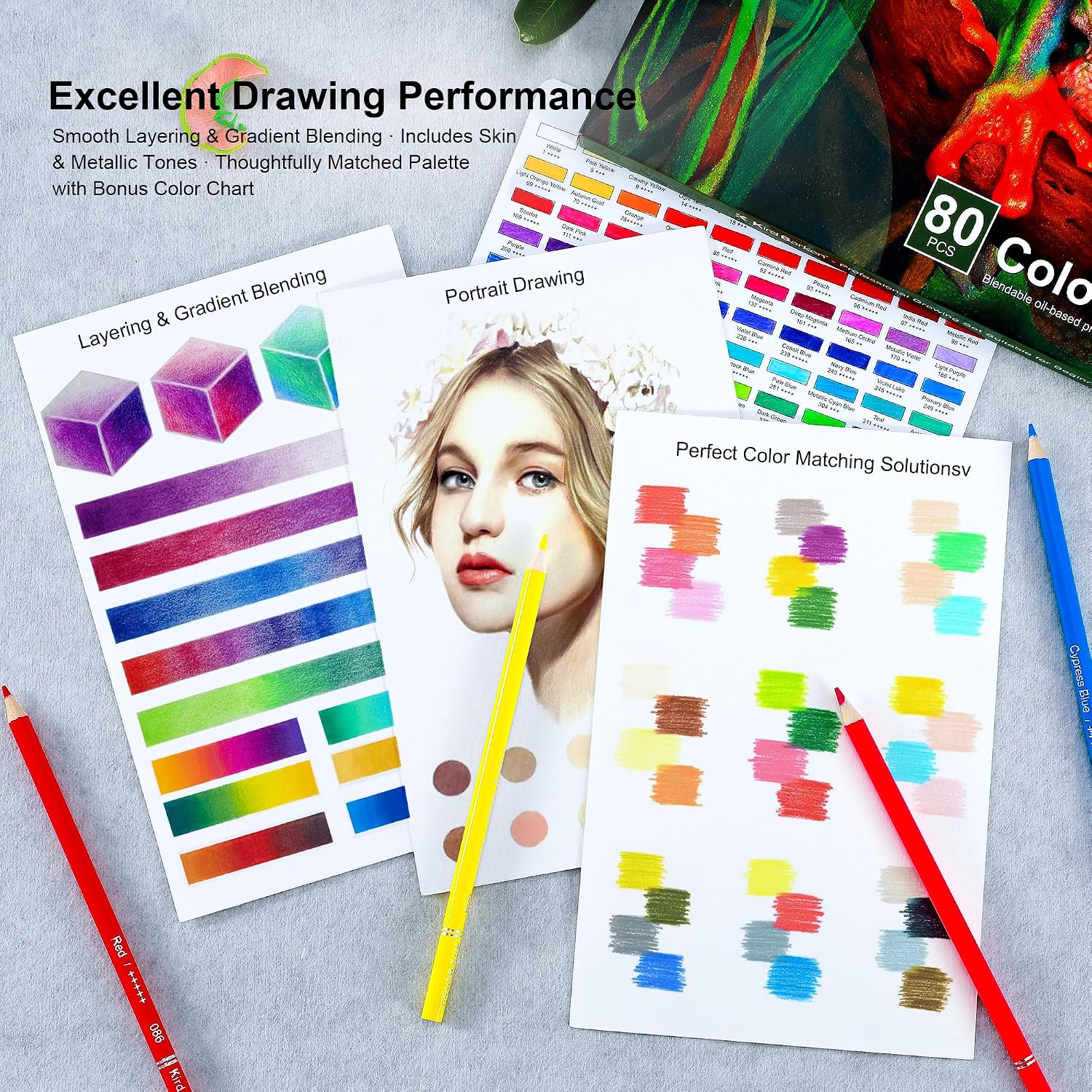 Kird Barken 80-Color Premium Art Pencil Set - Hình 6