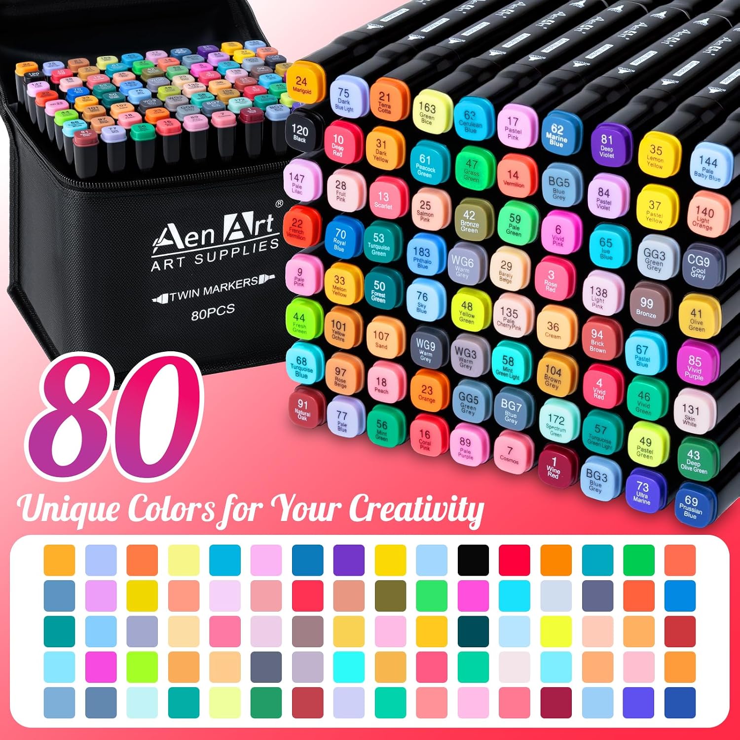 Aen Art 80-Piece Alcohol Markers - Hình 3