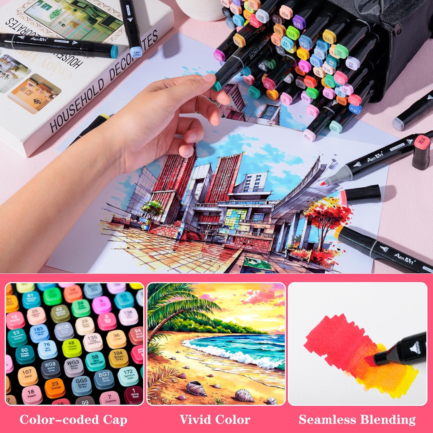 Aen Art 80-Piece Alcohol Markers - Hình 4
